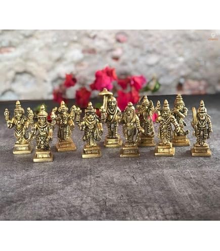 Buy eSplanade - Brass Vishnu Dasha avatar Dashavatara Dasavatharam - Ten Incarnations Avtars - Ten Incarnations of Vishnu - Wall Hanging (36 Inch) Online at Low Prices in India