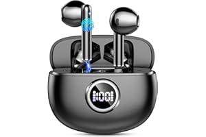 MOTOST Bezprzewodowe słuchawki douszne, Bluetooth 5.3 mikrofonem ENC z redukcją szumów, bezprzewodowe douszne HiFi Stereo z głębokim basem, 40-godzinny czas odtwarzania czarna