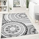 Alfombra De Diseño Pelo Corto Con Hilo Brillante Clásica Oriental Gris Antracita, Grösse:160x220 cm