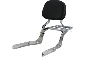 HARVARDS CHROME Sissybar Backrest and Luggage Rack for Honda Shadow Aero VT750C 2004-2023 (Chrome Finished)