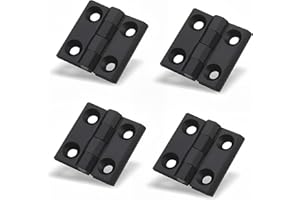 ZAHD 4 Piezas Bisagra de Puerta de Gabinete de Muebles de Aluminio Negro Negro plegable bisagra de puerta Bisagra con rodamiento Bisagras de Puerta 40Mm X 40 Mm para Puertas Fijas (40 * 40 * 2mm)