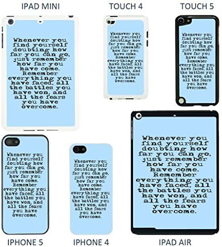 Life Sayings Quotes Cover case for Apple iPod Touch 5th Generation - A1211 - Overcome - Black