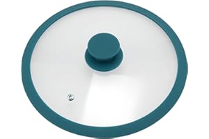 bremermann Tapa de cristal con borde de silicona para ollas y sartenes de 24 cm (azul agua)