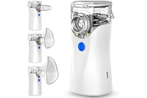 AMOLUO Aerosol Portatile,Aerosol per Bambini e Adulti,Nebulizzatore Ultrasuoni Silenzioso,Velocità di Atomizzazione Regolabile,Ricaricabile con USB