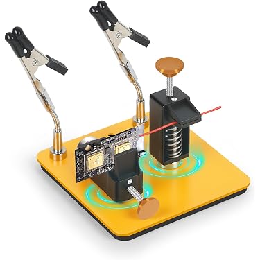 Suapouen LED Light Board Welding Fixture – Plastic PCB Soldering Station Clip For Fixing Light Strips & Wires (Blue)