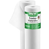 Xabian Wintervlies 50m² (50m x 1m) Rolle 50g/m² Frostschutz für Pflanzen weiß - Sehr hochwertiges Winterschutzvlies für Pflan