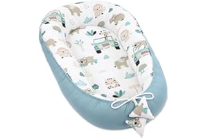 TOTSY BABY Riduttore lettino neonato - 90x50 cm baby nest trasportabile per neonati nido culla pod cocoonababy babynest antisoffoco Africa Blu