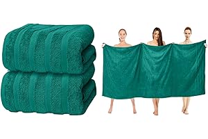ZZZMRH Luxury 2 Pk Jade Bath Sheets Premium Quality 100% Combed Cotton 650 GSM Jumbo Bath Sheet Set Quick Dry Towels Bath Sheets Highly Absorbent 2 Jade Extra Large Bath Towels