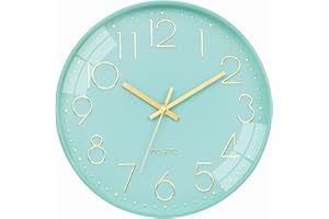 VINILITE Wall Clocks Non Ticking with 3D Numbers Modern Wall Clocks for Living room, Kitchen, Bedroom 30cm