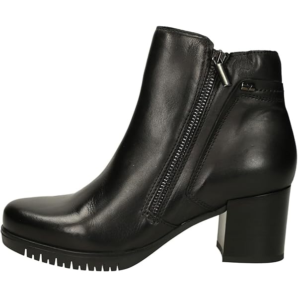 Tronchetti Donna Valleverde In Pelle - Colore Nero O Marrone, Suola Gomma, Chiusura Cerniera, Tacco A Blocco