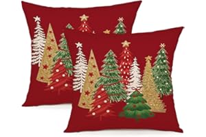 ZWJD Housse de Coussin Noel 40x40 Lot de 2 Housse Coussin Noel Deco Noel Coton et Lin Décoratif Taie d'oreiller pour Chambre, Nanapé, Chaise, Lit Decoration Noel 40 x 40 cm