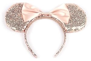 SNNER Nette Mickey Mouse-Ohren Stirnband Schmetterling Glitter Haarband Für Mädchen