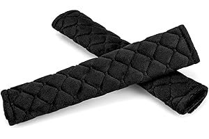 BCBF 2 Pièces Protection Ceinture De Sécurité,Sangle De Cou D'Épaule Amovible, Voiture Protège Ceinture De Sécurité Coussin Ceinture Siege Auto Confort Pads Voyage Package (Noir)