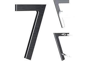 Yafimea numéro de maison exterieur noir 12,5 cm – En aluminium massif avec finition brossée, adhésif ou à visser, résistant aux intempéries, Pour porte, mur, clôture, portail (7)