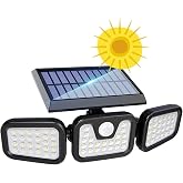 GreenTech Solar Duvar Lambası Hareket Sens&ouml;rl&uuml; 74 SMD LED, Siyah, GT-SL07 | G&uuml;neş Enerjili Bah&ccedil;e Aydınlatma, 3 Başlıklı Proje