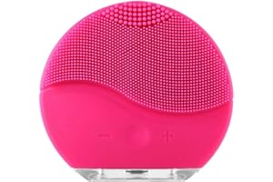 SAUIHUF Limpiador Facial Electrico Cepillo Limpieza Facial Cuidado de la piel IPX7 Resistente al Agua USB Recargable Para Todo Tipo de piel (Rojo)