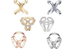 KALSEY 6 Pezzi Fibbia Della Sciarpa, Fibbia Sciarpa Seta, Fibbia per Sciarpa in Set, Fibbia per Sciarpa in Seta, per Abbigliamento Quotidiano, Matrimoni, Balli, Feste, Uffici (Oro+Argento)