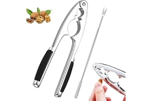 BGTLJKD Cascanueces, Cascanueces de Metal, Abrenueces con Mango Antideslizante, Multifuncional Cascanueces Abridor de Nogal Nueces Cascanueces para Nuez Avellana Mariscos Conchas de Cangrejo