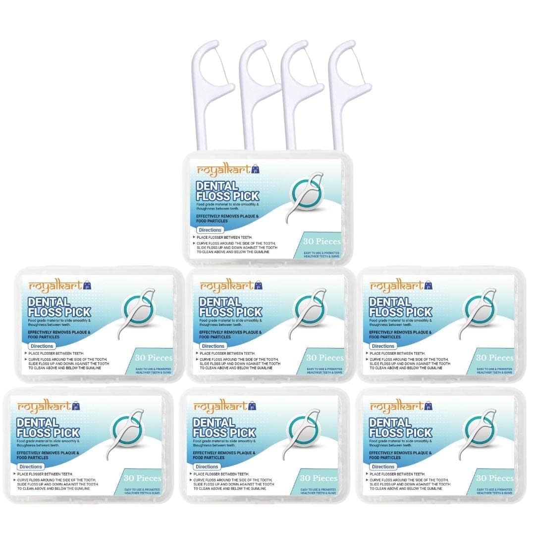 ROYALKART 3 in 1 Tooth Cleaning Dental Floss Toothpicks for Clean Teeth Fresh Breath and Healthy Gums (Pack Of 210 pcs).