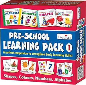 Creatives Paper & Board Pre-School Learning Pack 1 Shapes, Colours, Numbers And Alphabet, Multicolor