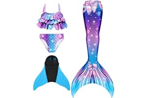 SPEEDEVE Cola de Sirena con Bikini para Niñas para Fiesta de Natación Cosplay