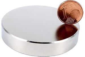 MAGNET-KAUF Aimant en néodyme N52 - Disque magnétique super puissant de 50 mm de diamètre - Aimants ronds en néodyme très puissants 50x10mm - Ronds plats - 55 KG