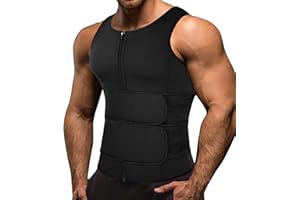 Memoryee Hombre Sauna Chaleco Deportivo Neopreno Entrenamiento Body Shaper Traje Entrenador Cintura Fitness Cremallera Camiseta Sin Mangas