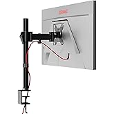 Duronic Single Monitor Arm Stand DM251X2 | PC Desk Mount | Steel | Height Adjustable | For One 13-27 Inch LED LCD Screen | VE