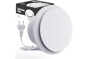 SBONNI Extractor de Baño 150 mm, Potente Ventilación 310 m³/h, Extractor de Aire Silencioso, Protección contra el Sobrecalentamiento y IPX4, Fácil de Instalar en Baño, WC, Cocina, Garaje, Sótano