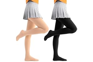 Comfyouth Thermostrumpfhose Mädchen Kinder 2er-Pack Thermo Strumpfhose mit Fleecefutter an den Füßen Winter Blickdichte Termostrumpfhosen 3-14 Jahre