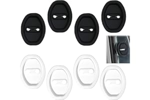 RtottiM Pack of 8 Protection for Door Lock, Car Door Lock Cover Protector, Silicone Door Lock Protective Cover, Car Door Lock Decorative Cover, Car Door Lock Protection for Car Decor (Black and White)