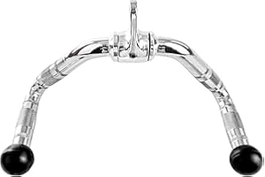 ‎SCSPORTS ScSPORTS® Griffe für Gym - Ergonomisch, bis 200 kg Belastbar, Gerändelte Grifffläche, Stahl, Verchromt - Parallelgriff, Kabelzuggriff, Rudergriff, Kabelzug, Latzug