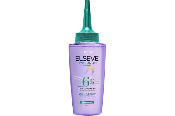 L'Oréal Paris - Sérum Purifiant Cuir Chevelu Gras - Élimine le Sébum & Purifie les Racines - Complexe Exfoliant à l'Acide Salicylique - Elseve Hyaluron Pure - 102 ml