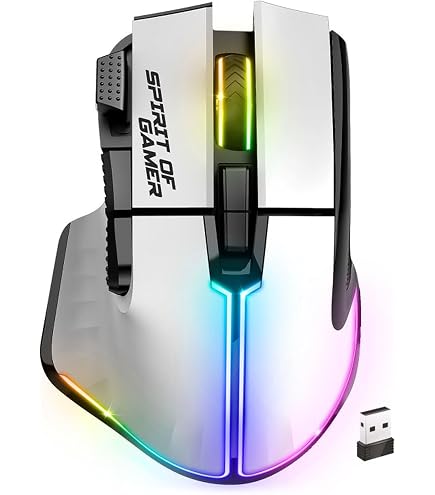Clavier Gamer Sans Fil Spirit Of Gamer Elite K60 Blanc – Semi-Mécanique, Bluetooth + 2.4GHz, RGB, Écran LCD, 360h Autonomie