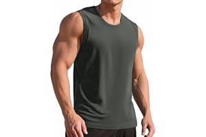 Weardear Men's Running Tank Tops Breathable Workout Sleeveless T-Shirts for Men Gym Muscle Top UV Protection UPF 50+ Sun Protection Tee Shirt