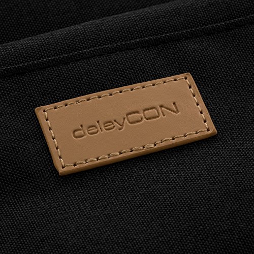 deleyCON Notebook-Tasche bis 15 6    Zoll  39 6cm  Laptop Notebook Netbook Macbook Tragetasche Schultertasche Schutztasche Leinengewebe Schwarz