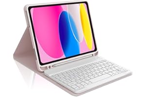 Occtingkind Custodia con Tastiera per iPad 11 Generazione A16 2025 11" e 10 Generazione 2022 10.9", Senza Retroilluminazione Senza Touchpad, Tastiera Bluetooth, Italiano Layout USB-C, Rosa chiaro