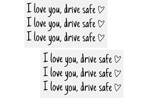 Adiwo 6 stycken "I love you, drive safe" Drive Safe spegelklistermärken, backspegel klistermärken, spegelklistermärken självh