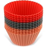 Dr. Oetker Silicone Cupcake Toppers, Individual Muffins or Cupcakes, Colours, 6.5 x 4 cm, 12 x Platinum Assorted in Grey, Ora