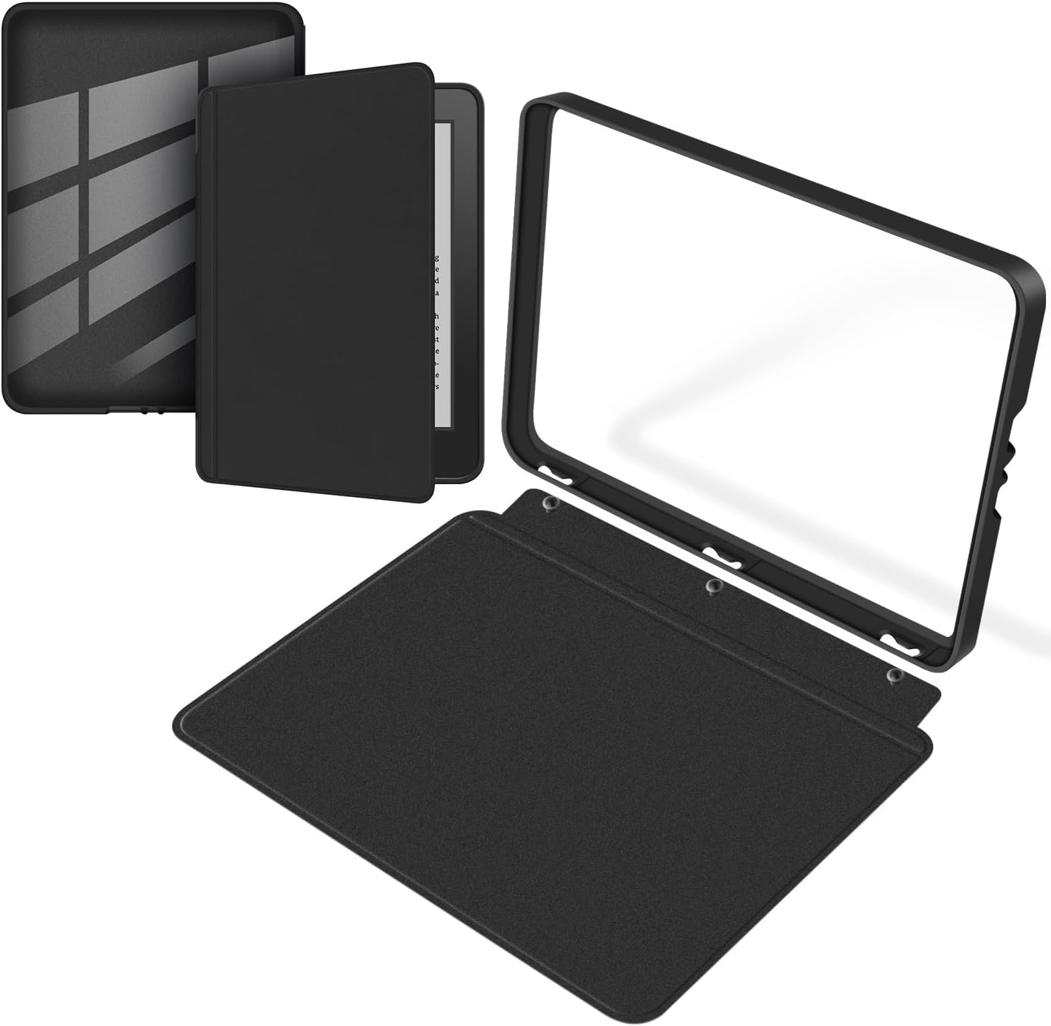 Funda protectora desmontable para Kindle Paperwhite de 6.8 pulgadas (11ª generación-versión 2021), carcasa trasera transparente ultra transparente, función de encendido y apagado automático, color