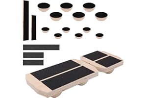 KUNAXKU Planche D'équilibre à Une Jambe, Entraîneur de Cheville en Bois，Entraîneur de Rééducation de la Cheville, Lanche D'équilibre de Cheville en Bois Antidérapant, Pour Correction de la Posture