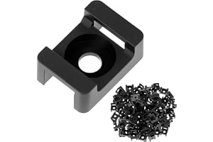 QWORK® 200 stycken buntbandshållare 23 mm x 16 mm, Ø 5 mm – skruvbar kabelhållare för kabelhantering
