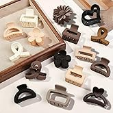 Cerrito 6 Pcs Small Matte Hair Claw Clips for Women & Girls | Mini Clamps | Strong Hold NonSlip Clips for Thick & Thin Hair |