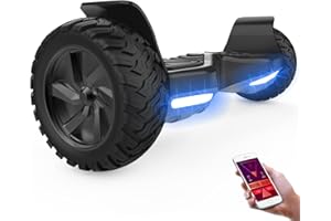 GeekMe Hoverboards tout-terrain 8.5 pouces, Hoverboards SUV avec APP, haut-parleur Bluetooth, double moteur, lumières LED, Hoverboards tout terrain pour enfants et adultes