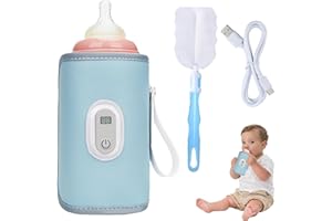 YISKY Scaldabiberon Baby USB, Scaldabiberon USB con Display LCD, Scaldo per Biberon a Temperatura Regolabile USB, Scaldabiberon Regolabile a 5 Velocità, Scaldabiberon Portatile per Viaggi, Aereo e Auto (D)
