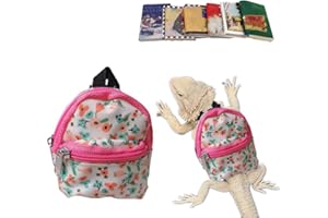 HAICHEN TEC Lizard Backpack for Bearded Dragons School Bag & Books Set Reptile Apparel Accessories Handmade Photo Party Back to School Supplies for Lizard Bearded Dragon Crested Gecko Chameleon
