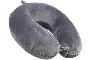 kierain Travel Pillow Memory Foam Neck Pillow for Travel Support Pillow Luxury Compact Lightweight Quick Pack for Camping Sleeping Rest Cushion (Gray)