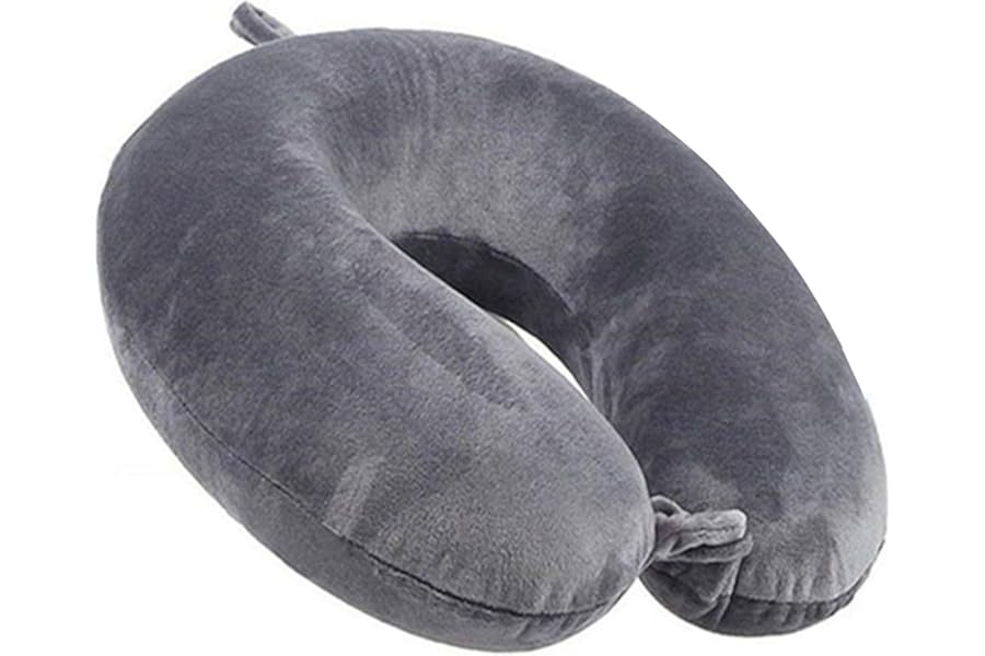 kierain Travel Pillow Memory Foam Neck Pillow for Travel Support Pillow Luxury Compact Lightweight Quick Pack for Camping Sleeping Rest Cushion (Gray)