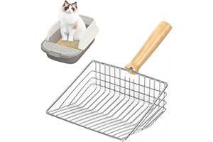 Ricofot Paletta per lettiera Gatto, 28 x 14,5 x 5,5 cm Paletta lettiera Gatto, Acciaio Inossidabile Paletta lettiera Adatto per la Pulizia delle lettiere per Gatti di Diverse Dimensioni