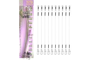 YOTO Fluorocarbon Vorfach,100％Fluorocarbon Vorfach mit Wirbel und Fastlock Snap 7-18kg Raubfischvorfach Vorfach Angeln,10/20PCS